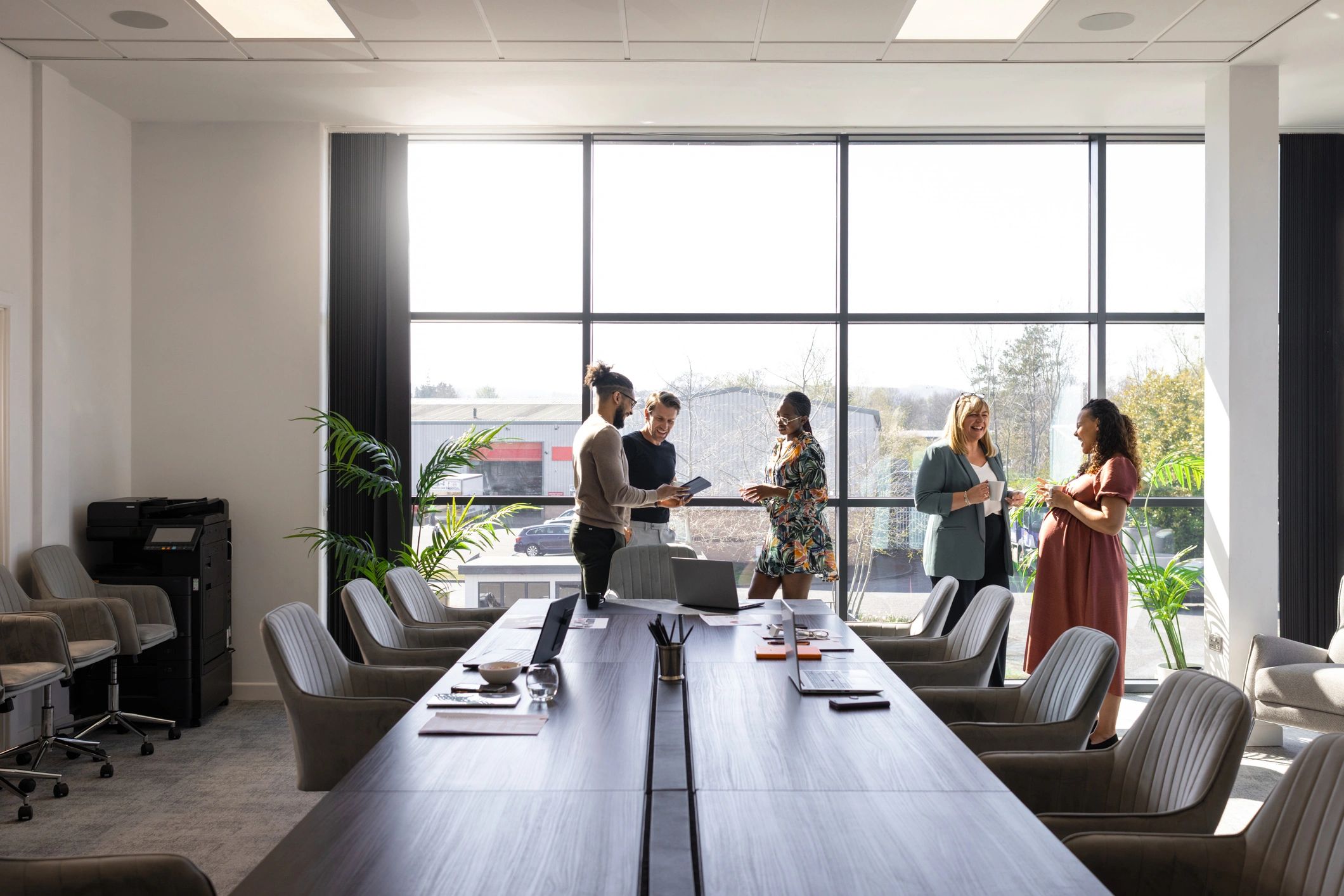 Professionals meeting in a modern conference room